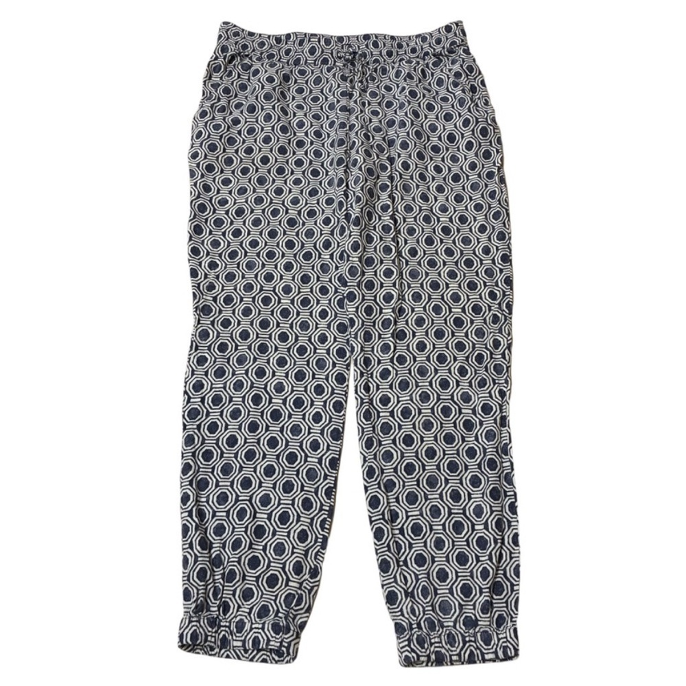 Lucky Brand Live In Love Lounge Joggers Women’s S Blue White Geometric Pull On